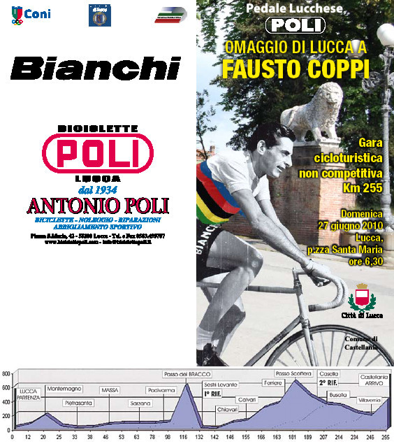 Omaggio di Lucca a Fausto Coppi - Granfondo cicloturistica di km 255